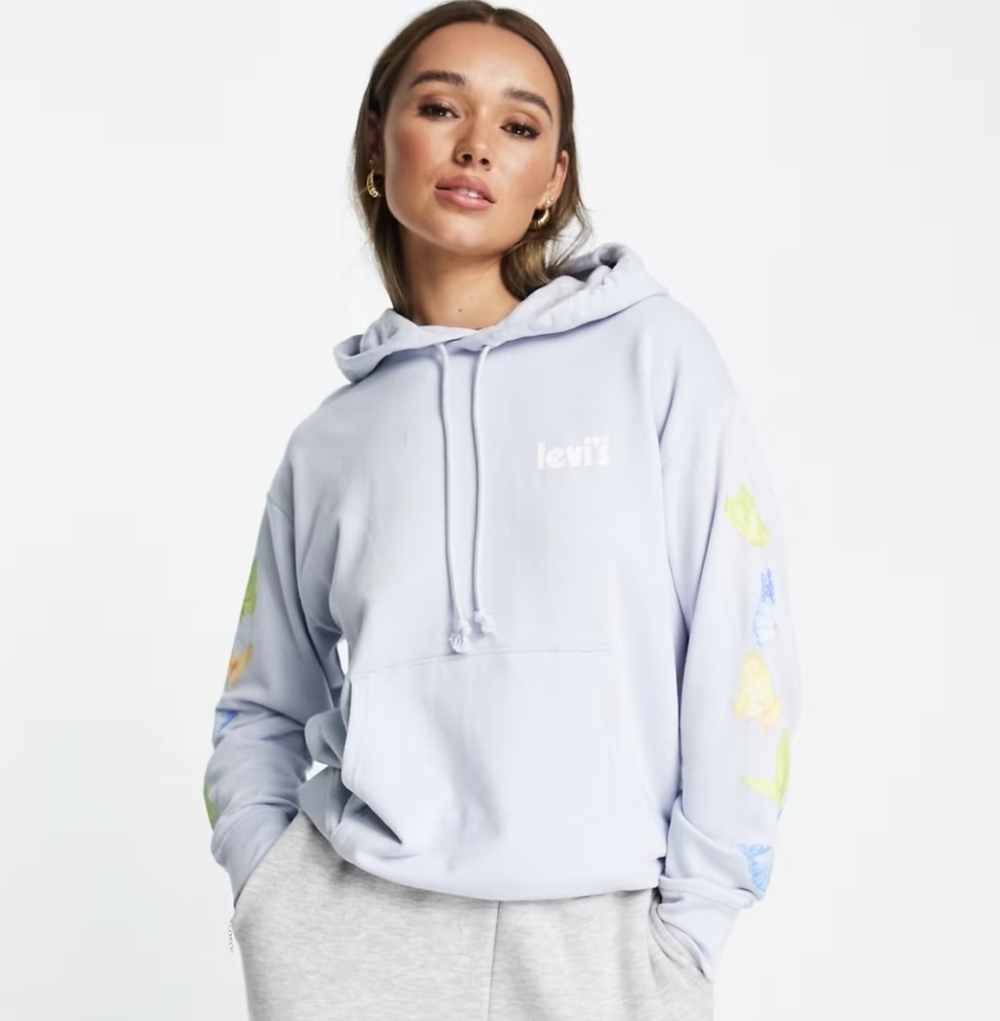 Levi's Light Blue Butterfly Hoodie Sweater